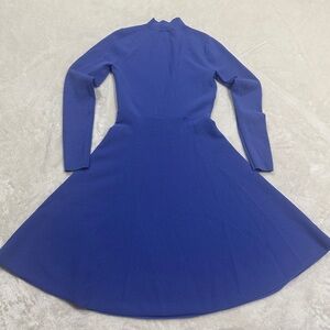 Ann Taylor Long-Sleeve Cobalt Fit & Flare Dress